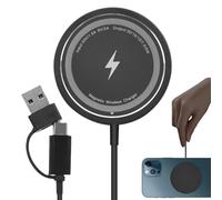 Ultradünnes Magnetisches Kabelloses Ladegerät - Magnetisches Handy-Ladegerät Fürs Auto | Schnelles Laden Mit Universellem Ladepad, Tragbares Zubehör Für Telefone Und Tablets, Schwarz-weißes Design Aus