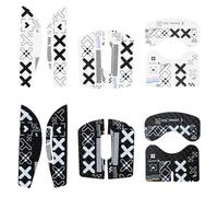 ULTRAEQUIP Juego 2 en 1 blanco + cinta de agarre negra para Logitech G Pro X Superlight, empuñaduras de mouse precortadas para juegos, patrón blanco y negro, autoadhesivo, resistente al sudor