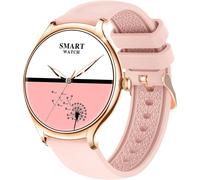 Ultrafine Women's Smartwatch Metal Bluetooth 5.2 Smart Band Frameless Female Function IP67 Waterproof (Pink)