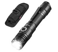 UltraFire Linterna LED con funda, 1200 lúmenes, linterna táctica con batería, zoomable 6 modos, linterna pequeña, recargable por USB, T4