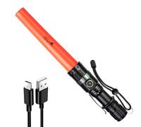 UltraFire Linterna LED recargable de tráfico de 11 pulgadas, barra de señalización con zoom, 3 modos, con clip para cinturón para policía, control de tráfico, control de tráfico, control de tráfico