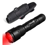 Ultrafire Linterna LED Roja 630nm Zoom Linterna Caza Luz Roja, con Funda de Linterna, Modo Unico Enfoque Ajustable Mini Linterna Táctica Pequeña Impermeable para Visión Nocturna