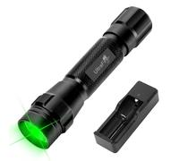 ULTRAFIRE - Linterna LED verde 520-530 nm con batería y cargador - Luz de 200 m para observación nocturna de los depredadores de cerdo, CG1