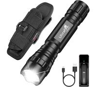 ULTRAFIRE Linterna Táctica Con Funda, Linterna LED 1000 Lúmenes Modo Único, Linterna de Seguridad con Funda Para Cinturón, Para Policía, Acampada, Emergencias, WF-501B