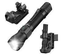 ULTRAFIRE Linterna Táctica EDC con Holster,1350 Alto Lumen Recargable Linterna de Policía con Titular De Correa,Linterna LED Zoomable Para Emergencias, Antorcha