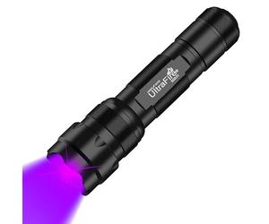 Ultrafire Linterna UV 395-405nm Zoom Ultravioleta Pequeña Linterna LED, Modo Unico Enfoque Ajustable Mini Linterna Táctica para Resina Secado, Orina Mascotas, 502UV