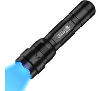ULTRAFIRE Linterna UV de 365 nm, luz negra, luz UV con zoom, linterna LED ultravioleta para detectar manchas de orina seca de mascotas, resina de curado, vidrio de uranio, rocas minerales, escorpiones
