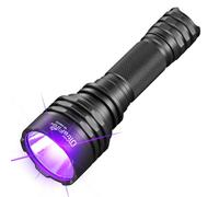 ULTRAFIRE Linterna UV de 395 nm, luz negra, linterna LED UV de 10 W, luz UV de modo único para resina curada, caza de escorpiones, detección de orina de mascotas, caza de rocas, con batería y cargador