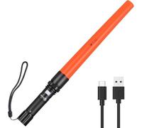 Ultrafire Varita de Tráfico Recargable con Linterna LED, Luz de Seguridad de 619 Lúmenes y 3 Modos, Bastón de Señalización para Control de Tránsito, Aeropuertos, Estacionamientos (16 Pulgadas)