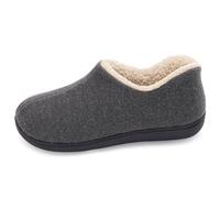 ULTRAIDEAS Pantuflas acogedoras de espuma viscoelástica para mujer con forro polar cálido, mezcla de algodón similar a la lana, suela de goma antideslizante para interiores y exteriores, gris, 39.5 EU