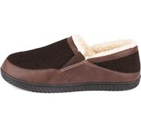 ULTRAIDEAS Pantuflas de espuma viscoelástica para hombre con forro polar acogedor, pantuflas de casa con parte trasera cerrada con suela de goma antideslizante, café, 44 EU