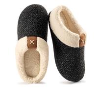 ULTRAIDEAS Zapatillas Casa Mujer de Espuma Viscoelástica con Forro de Felpa, con Suela de Goma Antideslizante para Interiores y Exteriores,Negro EU 40/41