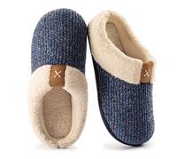 ULTRAIDEAS Zapatillas Casa Mujer de Espuma Viscoelástica con Forro de Felpa, con Suela de Goma Antideslizante para Interiores y Exteriores,Blaugrün EU 36/37