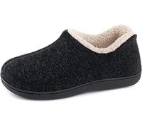 ULTRAIDEAS Zapatillas de casa de mujer con espuma de memoria y forro polar, con suela de goma antideslizante para interiores y exteriores,Negro,40 EU