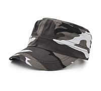 UltraKey Gorra de béisbol con Parte Superior Plana, Gorra de béisbol Militar de Sarga de algodón para Hombres y Mujeres Gris