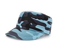 UltraKey Gorra de béisbol con Parte Superior Plana, Gorra de béisbol Militar de Sarga de algodón para Hombres y Mujeres Azul