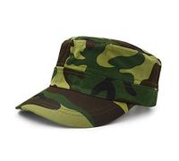 UltraKey Gorra de béisbol con Parte Superior Plana, Gorra de béisbol Militar de Sarga de algodón para Hombres y Mujeres Verde