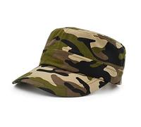 UltraKey Gorra de béisbol con Parte Superior Plana, Gorra de béisbol Militar de Sarga de algodón para Hombres y Mujeres Marrón