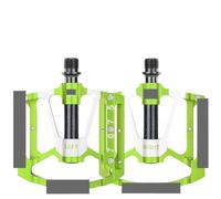 Ultralight Bicycle Pedal CR-MO Axle 3 Bearings Bike Anti Slip Racing para Bicicletas(Fruit Green)