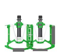 Ultralight Bicycle Pedal CR-MO Axle 3 Bearings Bike Anti Slip Racing para Bicicletas(Green)