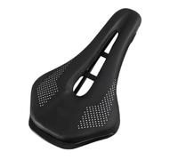 Ultralight PU Leather Bicycle Saddle, Short Nose Hollow Prostatic Seat for MTB & Road Bikes/345(Black)