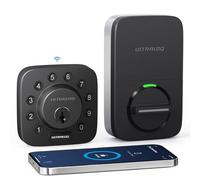 ULTRALOQ U-Bolt - Cerradura inteligente WiFi con sensor de puerta, cerradura de puerta de entrada sin llave 7 en 1, cerrojo WiFi integrado, control remoto sin concentrador, desbloqueo automático,