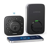 ULTRALOQ U-Bolt - Cerradura inteligente WiFi con sensor de puerta, cerradura de puerta de entrada sin llave 7 en 1, cerrojo WiFi integrado, control remoto sin concentrador, desbloqueo automático,