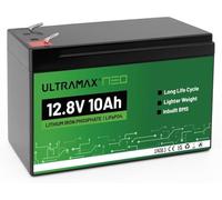 ULTRAMAX Neo 12 V 10 AH LiFePO4), 10000+ ciclos, 10 años de vida, recargable