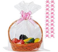 UltraOutlet Paquete de 100 bolsas grandes de celofán transparente de 18 x 24 pulgadas, bolsas de celofán transparente de 2.3 mil de grosor para cesta de frutas, envoltura de regalo, golosinas, artes y