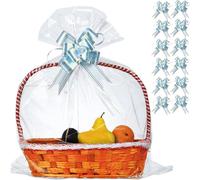 UltraOutlet Paquete de 50 bolsas de celofán de 32 x 40 pulgadas para canasta, extragrandes, bolsas de celofán transparente grandes para cestas, regalos, árboles de Navidad, golosinas, artes y