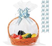 UltraOutlet Paquete de 50 bolsas grandes de celofán de 18 x 24 pulgadas, bolsas de celofán transparente de 2.3 mil de grosor para cesta de frutas, envoltura de regalo, golosinas, artes y manualidades,