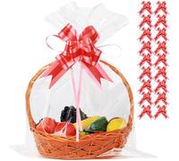 UltraOutlet Paquete de 50 bolsas grandes de celofán de 18 x 24 pulgadas, bolsas de celofán transparente de 2.3 mil de grosor para cesta de frutas, envoltura de regalo, golosinas, artes y manualidades,