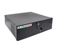 UltraPoE Caja de seguridad DVR, calibre 16 resistente con ventilador de CA de 18 x 18 x 5 pulgadas, caja NVR con cerradura, caja de seguridad para montaje en pared o suelo