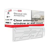 UltraPro Antena de TV interior para Smart TV, canales locales HD de largo alcance, fácil de montar en pared o ventana, soporta 4K 1080P HDTV VHF UHF, recepción de 360°, transparente, 86002