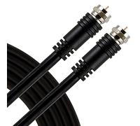 UltraPro RG6 Cable coaxial 3 pies Negro, conectores tipo F, doble blindado coaxial, salida de entrada, ideal para antena de TV, satélite, DVR VCR, caja de cable, cine en casa, 52162