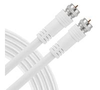 UltraPro RG6 Cable coaxial de 3 pies blanco, conectores tipo F, doble blindado, salida de entrada, ideal para antena de TV, satélite, DVR VCR, caja de cable, cine en casa, 52166