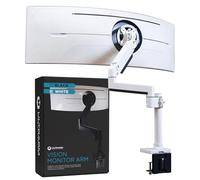 ULTRARM Brazo de monitor resistente para monitores ultraanchos de hasta 57 pulgadas y 44 libras, soporte de escritorio único, altura neumática ajustable, brazos de extensión modulares, VESA máximo 100