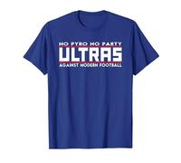 Ultras Against Modern Football No Pyro No Party - Balón de fútbol Camiseta, Hombre, Azul Real, L