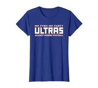 Ultras Against Modern Football No Pyro No Party - Balón de fútbol Camiseta, Mujer, Azul Real, XL