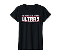 Ultras Against Modern Football No Pyro No Party - Balón de fútbol Camiseta, Mujer, Negro, 3XL