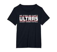 Ultras Against Modern Football No Pyro No Party - Balón de fútbol Camiseta, Mujer Tallas Grandes, Negro, 5XL Grande