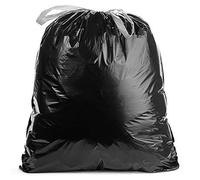 Ultrasac 45-55 Gallon 1.25 MIL Black Garbage Bags With Drawstrings Fits Rubbermaid Brute Trash Cans - 40" x 45" - Pack of 100 - For Commercial, Industrial, Municipal, & Healthcare