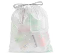 Ultrasac Bolsas de basura blancas con cordón de 0.7 milésimas de pulgada (43.2 x 53.3 cm), paquete de 100 unidades, para baño, dormitorio y oficina