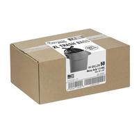 Ultrasac Bolsas de basura resistentes de 45 galones, 50 unidades, con lazos), 1.8 mil, 38 x 45 pulgadas, bolsas de basura grandes de plástico negro para contratistas, industriales, hogar, cocina,