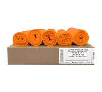 Ultrasac Bolsas de basura resistentes de 55 galones, color naranja, paquete de 50, equivalente a 1.5 mil, plástico de resistencia industrial de 37 x 54 pulgadas para latas de 50-55 galones, se adapta