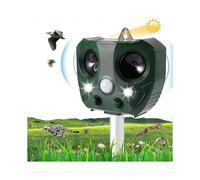 Ultrasonic Animal Repeller - Waterproof - Solar Powered Animal Repellent - for Garden, Farm, Yard, 5 Modes, Motion Sensor and Powe SZRH