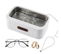 Ultrasonic Jewelry And Glasses Cleaner, 400ML Capacity, 45kHz Low Noise, 360 Degree Cleaning, 4 Auto Timer Modes, for Silver, Rings, Retainers, Gold