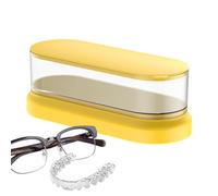 Ultrasonic Jewelry Cleaner, Professional Electric Cleaning Machine, 360° Deep Vibration, Touch Operations, Compact Design, for Rings Glasses Watches, 8 cm naranja amarillo