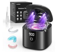 Ultrasónico Retenedor Limpiador, 45kHz Retenedor Cleaner Machine con 4 modos temporizador digital, 200ML limpiador de prótesis con protectores bucales, soportes, cabezas de cepillo de dientes, joyería