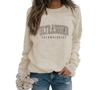Ultrasound Technologist Sweatshirt, Sonographer Shirt, Sonography Student Crewneck Graphic Pullover Tops for Women